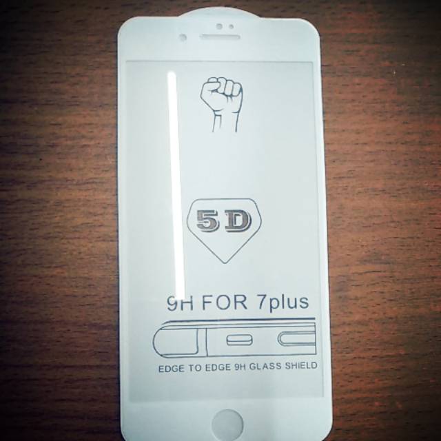 Tempered glass full glue 5D putih kualitas high for iph0ne7+/8+ plus