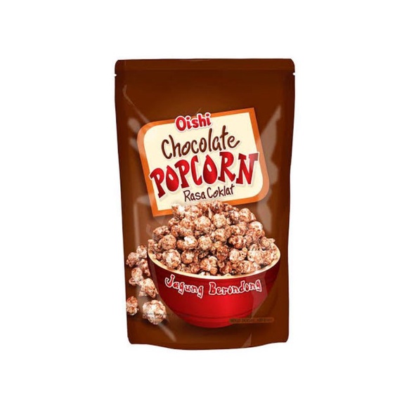 oishi pop corn coklat kemasan 100 gram