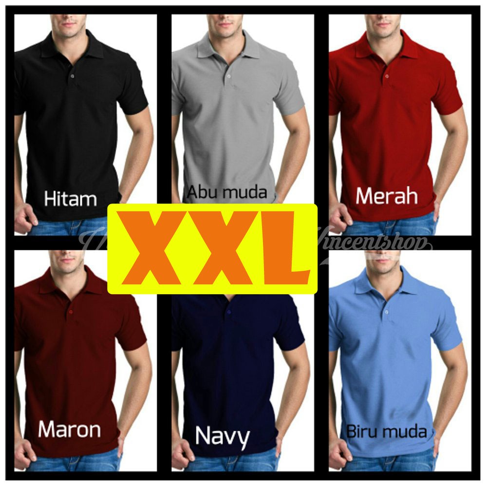 XXL Kaos Polo Shirt / Kaos Polos Kerah Pria Wanita