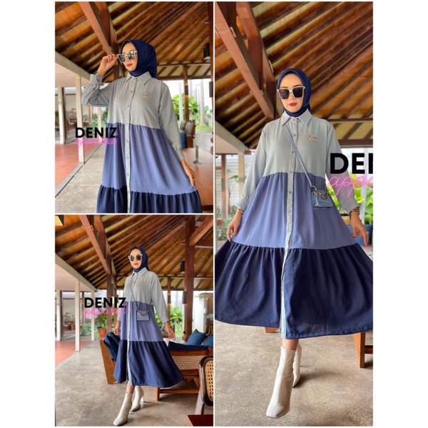 YASMIN MIDI DRESS 3 TONE