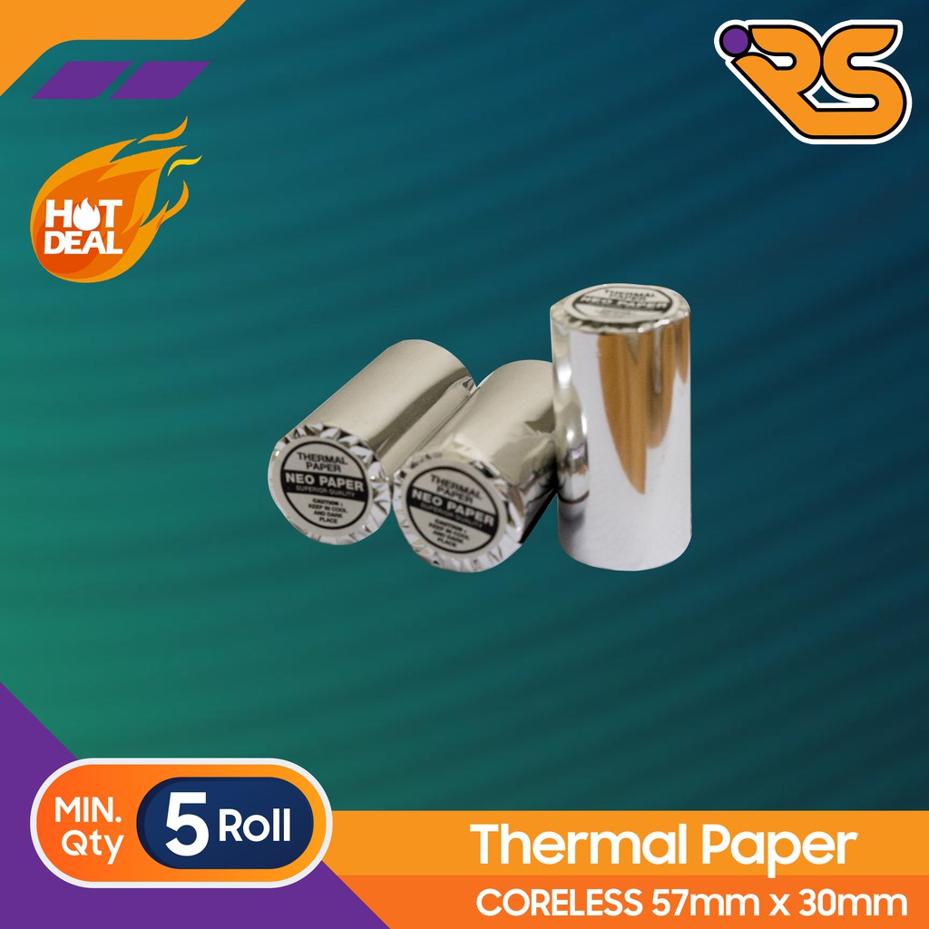 

Thermal Paper 58x30 Coreless Panjang 12 Meter