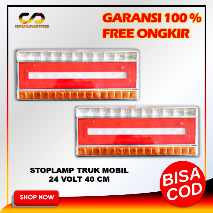 Lampu Stoplamp Variasi  Aksesoris Stop Lamp Rem Belakang Mobil Canter Truk Truck 24 Volt 40 cm