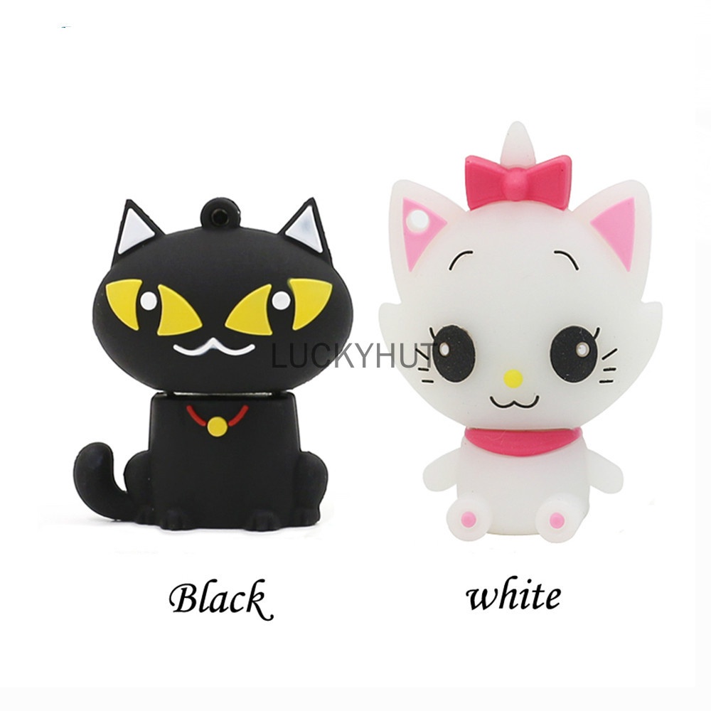 Pendrive 128GB 1TB 2TB 1gb 8GB 16GB 32GB 64GB Desain Kucing Hitam Putih Mata Besar