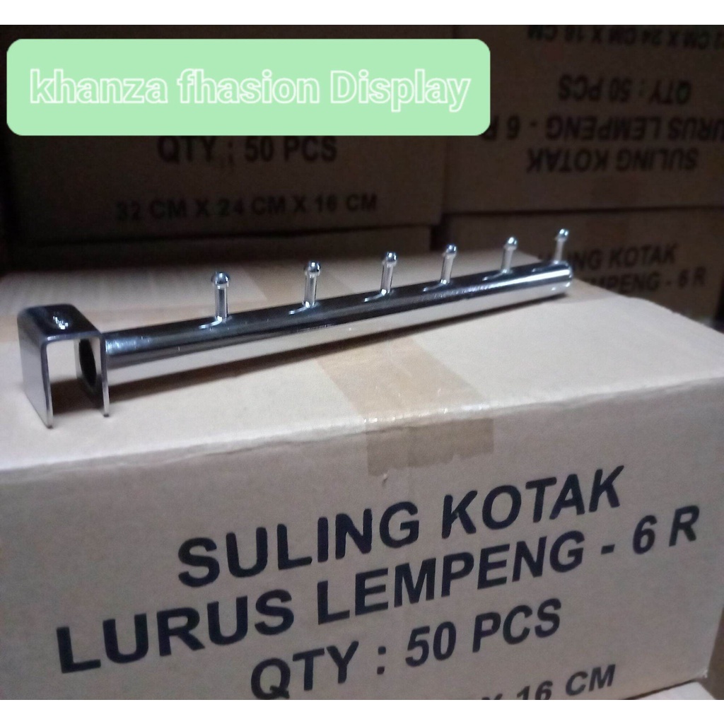 Hanger Suling Pipa Kotak 6 Titik Lurus Paku Gantungan Baju Display Toko