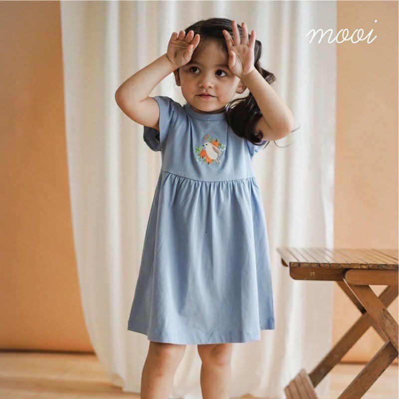 Mooi Ruffles Dress Anak Polos Cewek Bayi Perempuan Baby Girl 1 2 3 4 5 Tahun Rok Daster