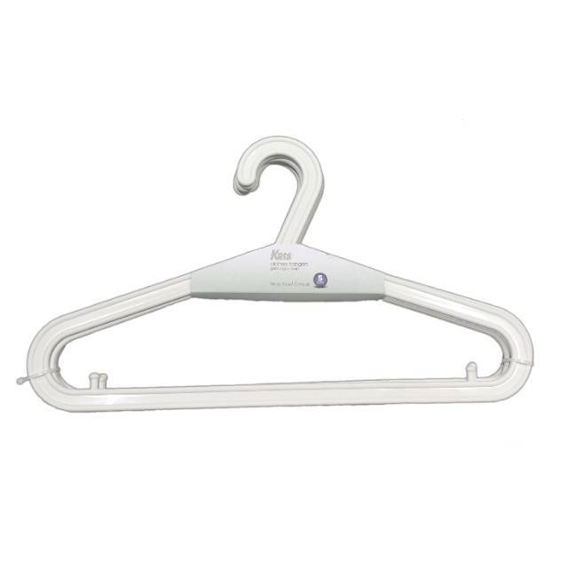 Kris Set Hanger Plastik 5 Pcs - Putih hanger baju plastik 5 pcs putih