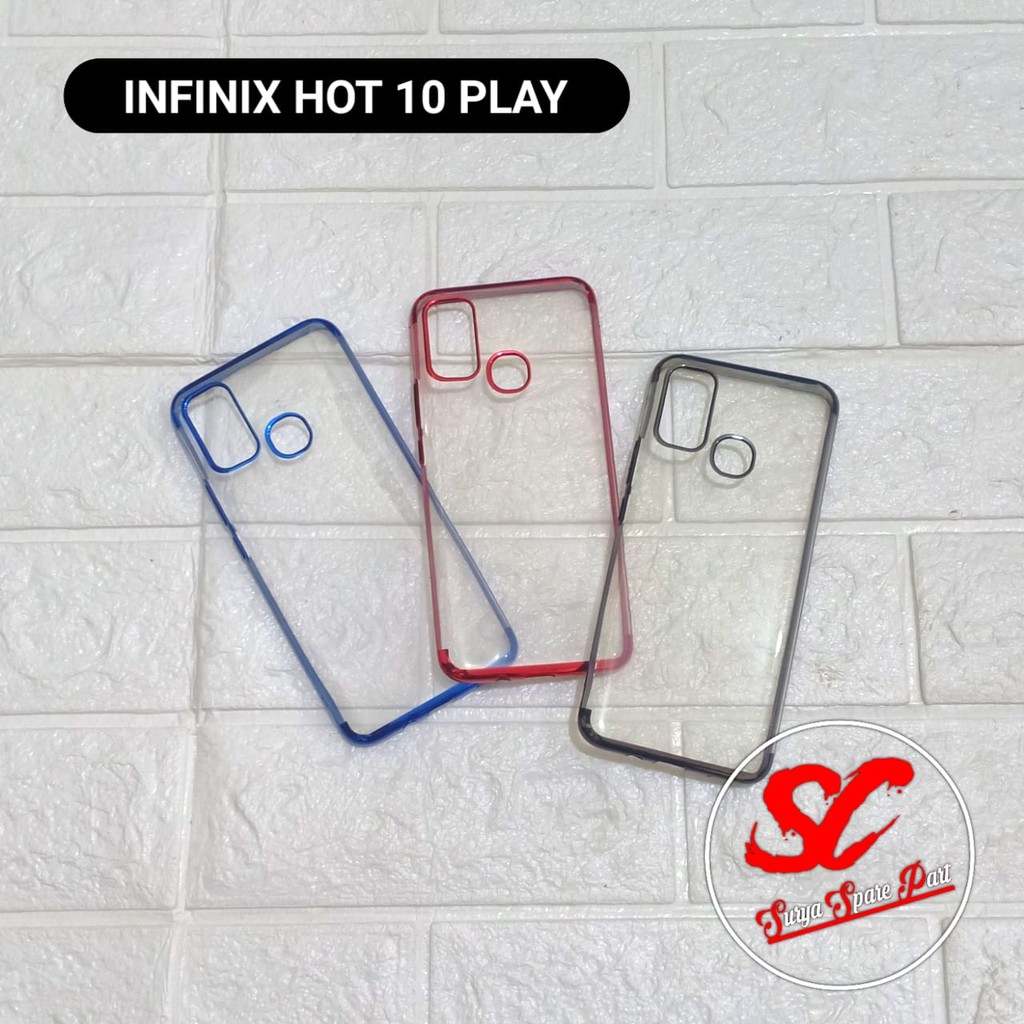 Shining Chrome Tpu Case Clear Silicone Case Infinix Hot 9 Play Infinix Hot 10 Play - SC