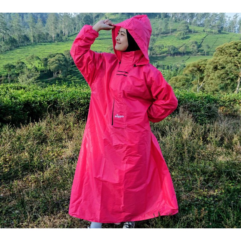 Jas hujan Gamis Ponco Raincoat Muslimah Outdoor Anti Air Windproof Pria Wanita