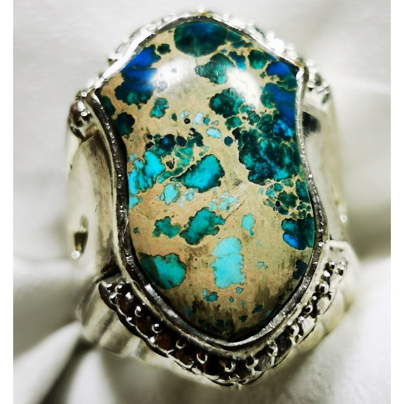 Batu natural pirus biru motif terompah baru