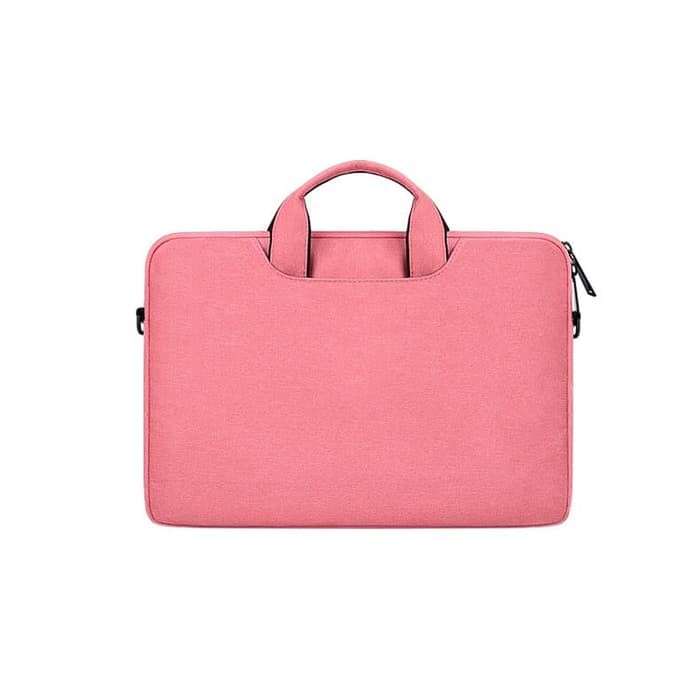 Tas Laptop Softcase 14 inch Nylon Jinjing Slempang Waterproof - Pink