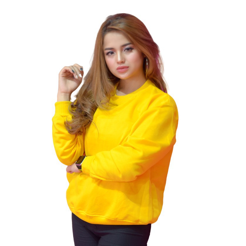 Jaket cewek Sweater Wanita Crew neck AVRIL OVERSIZE best seller sweater terbaru E7J6