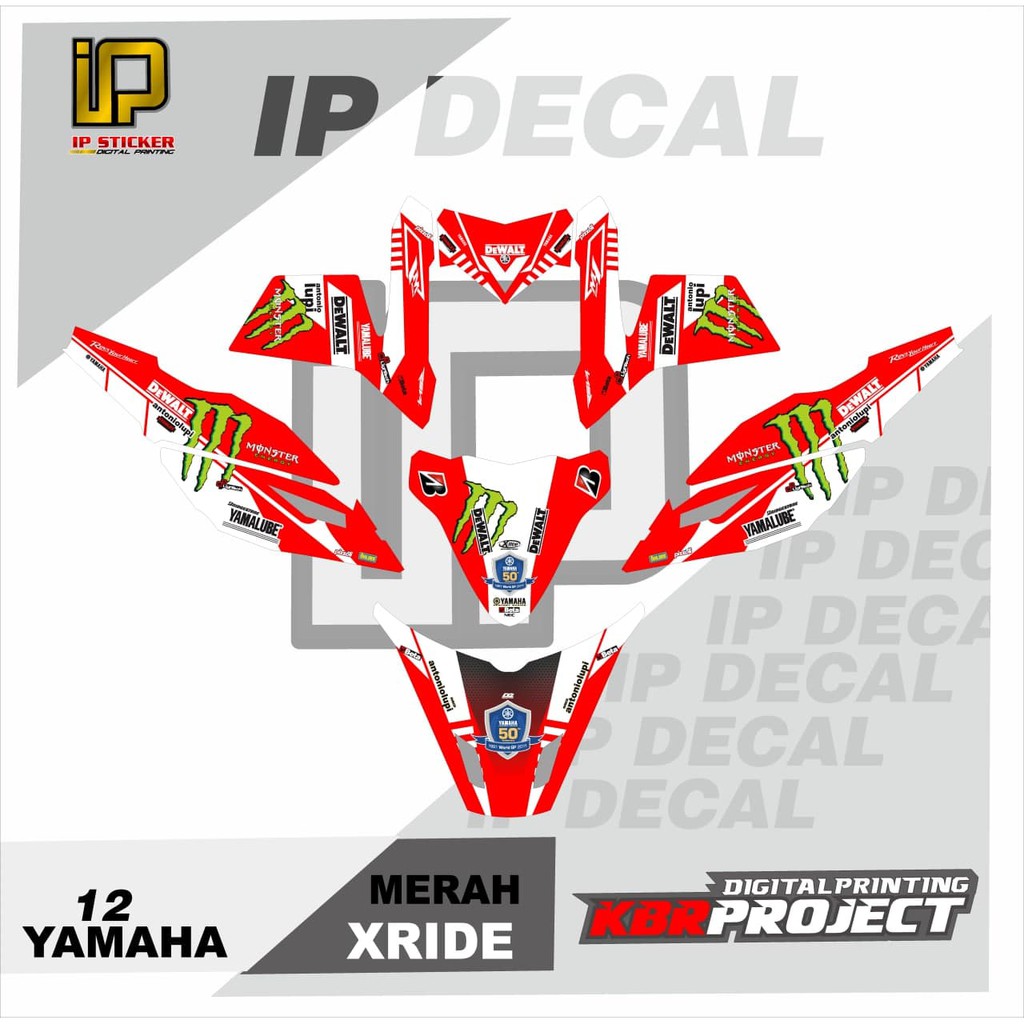 DECAL X-RIDE STICKER VARIASI MOTIF GRAFIS DECAL MOTOR YAMAHA X-RIDE 12 CUSTOM BEBAS BISA