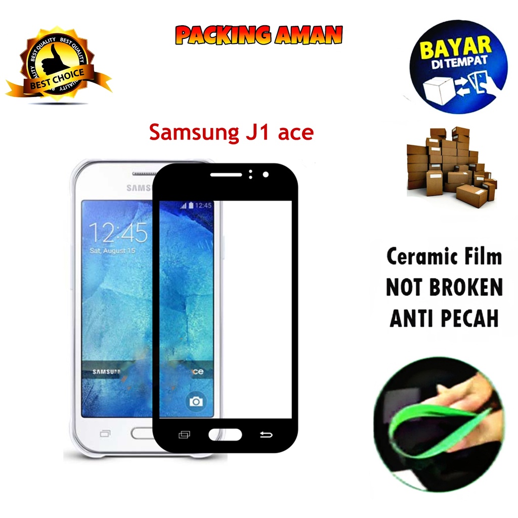 Tempered Glass Samsung Galaxy J1 Ace FULL COVER FULL SCREEN Ceramic Film Anti Gores