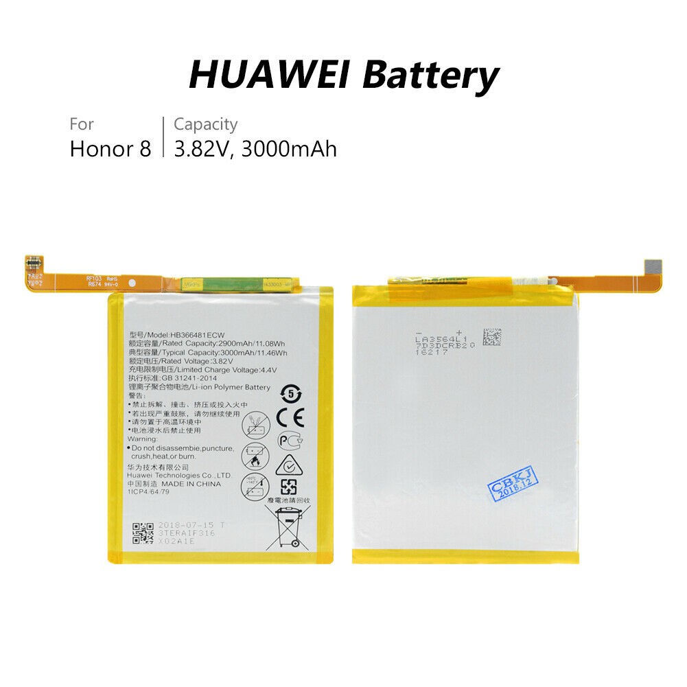 Baterai Handphone HB366481ECW for Huawei P9 P10 Honor 8 Nova 2 Lite Batre Batrai Battery HP