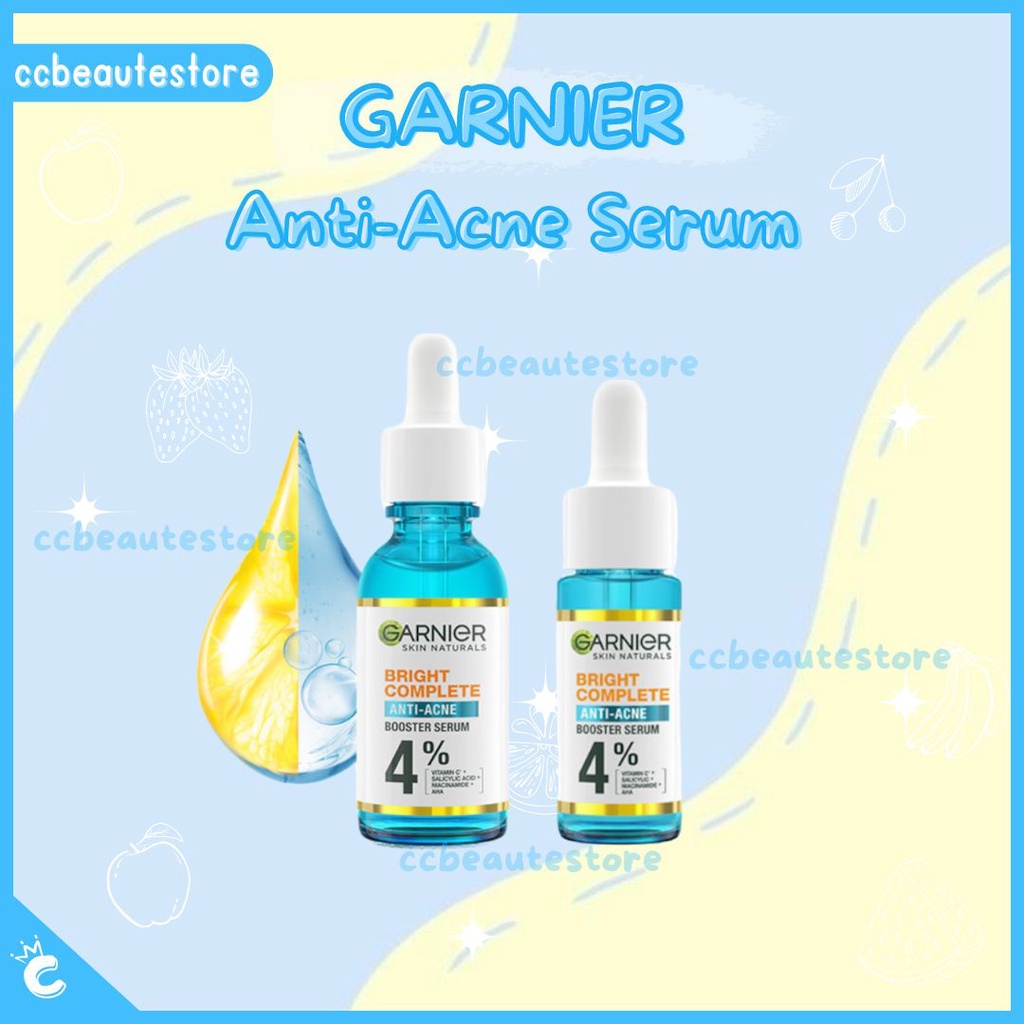 Garnier Bright Complete Anti Acne Booster Serum 15ml dan 30ml - Serum Mencerahkan dan Anti Jerawat d