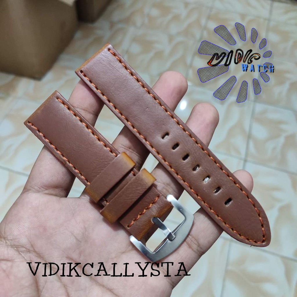 TALI KULIT STRAP WATCH JAM TANGAN LEATHER TEBAL BAGUS 22MM 24MM 22 24