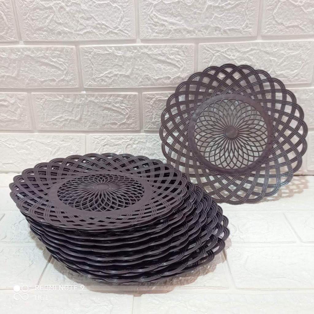 PIRING ANYAMAN/PIRING ANYAMAN ROTAN PLASTIK/PIRING ROTAN/PIRING PLASTIK