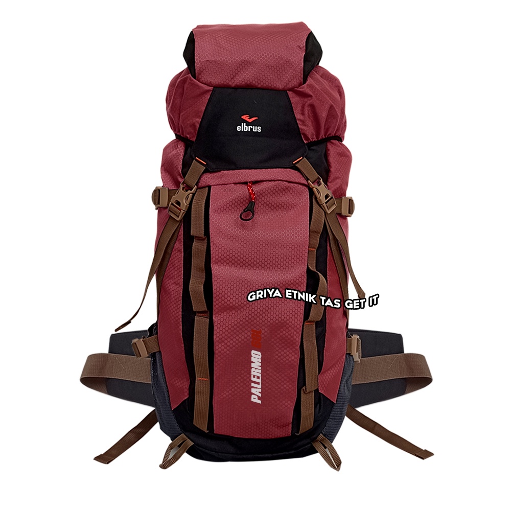 Keril Gunung 60liter Ori Elbrus FREE RAIN COVER Ransel Carrier Jumbo Camping Hiking Palermo