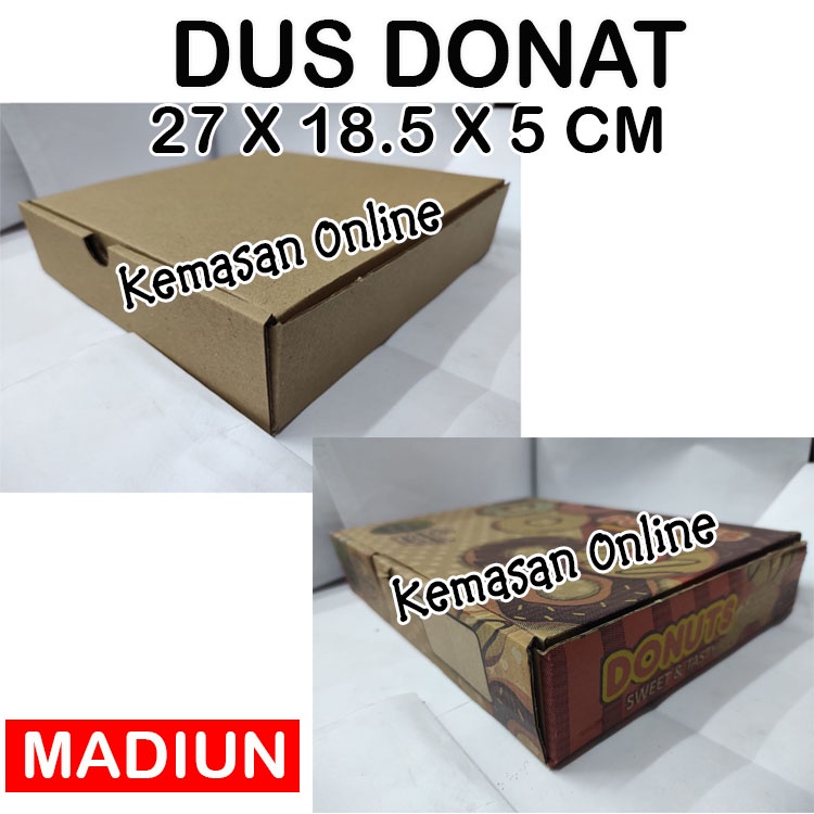 

(10 Karton)Box Dus Kotak Donat 27X18,5X5cm Karton Kardus Box Donat Hampers serbaguna