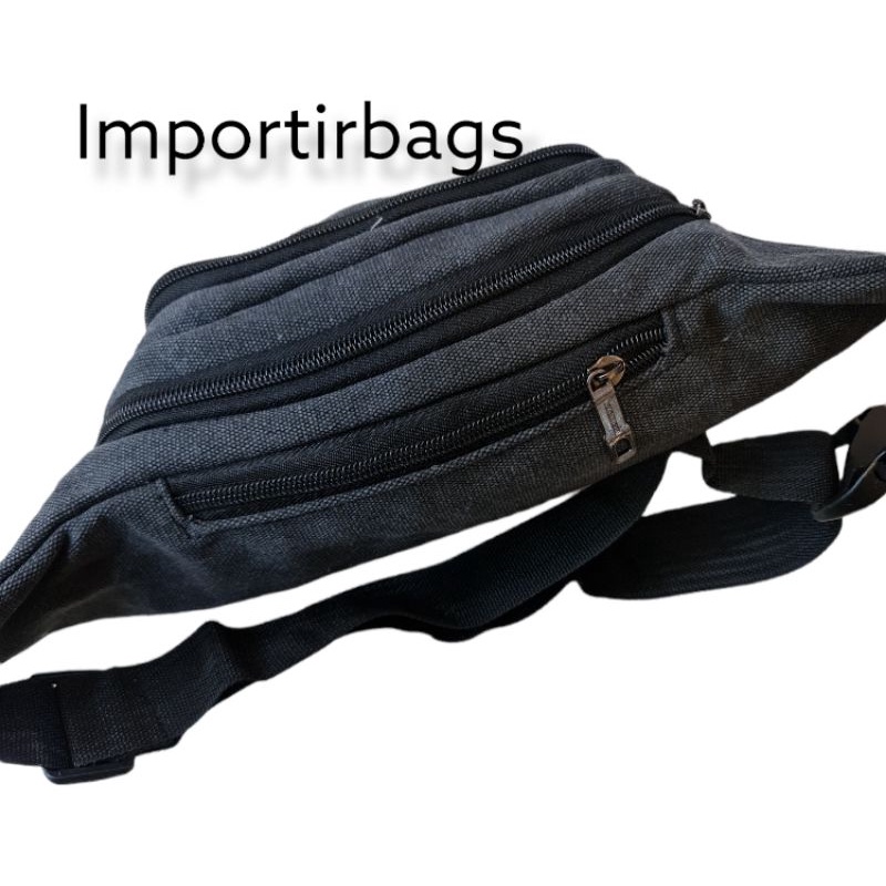 Importirbags !!! Tas pinggang pria / waistbag / weistbag waist bag selempang sling bag kanvas importirbags