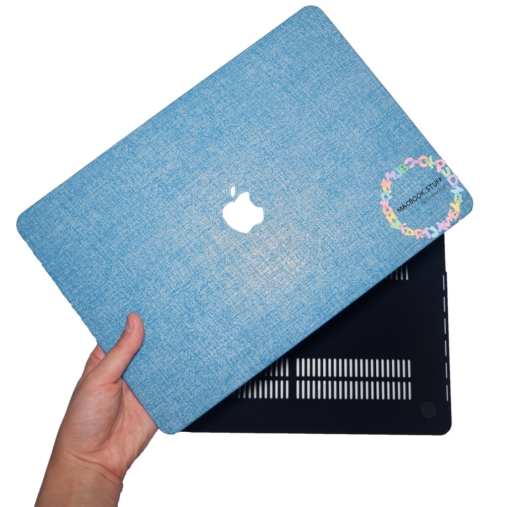 MACBOOK Case LEATHER MOTIF JEANS DENIM ARCTIC NEW AIR PRO RETINA 11 12 13 14 15 16 INCH NON /  WITH CD ROOM / TOUCHBAR / TOUCH ID / M1 2020 2021 2022