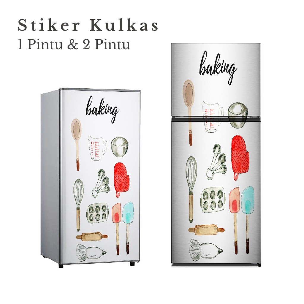 Stiker Kulkas 1 Pintu dan 2 Pintu Motif Kitchen Kode KN-2 - FM