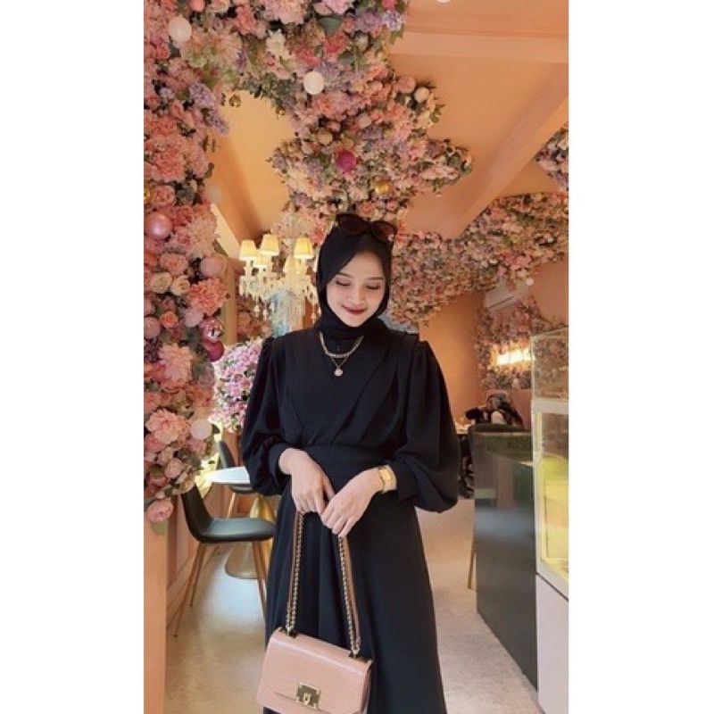 GAUDY MAXI CERUTY DRESS FREE BELT / GAMIS MODERN MEWAH / GAMIS LEBARAN TERBARU 2022