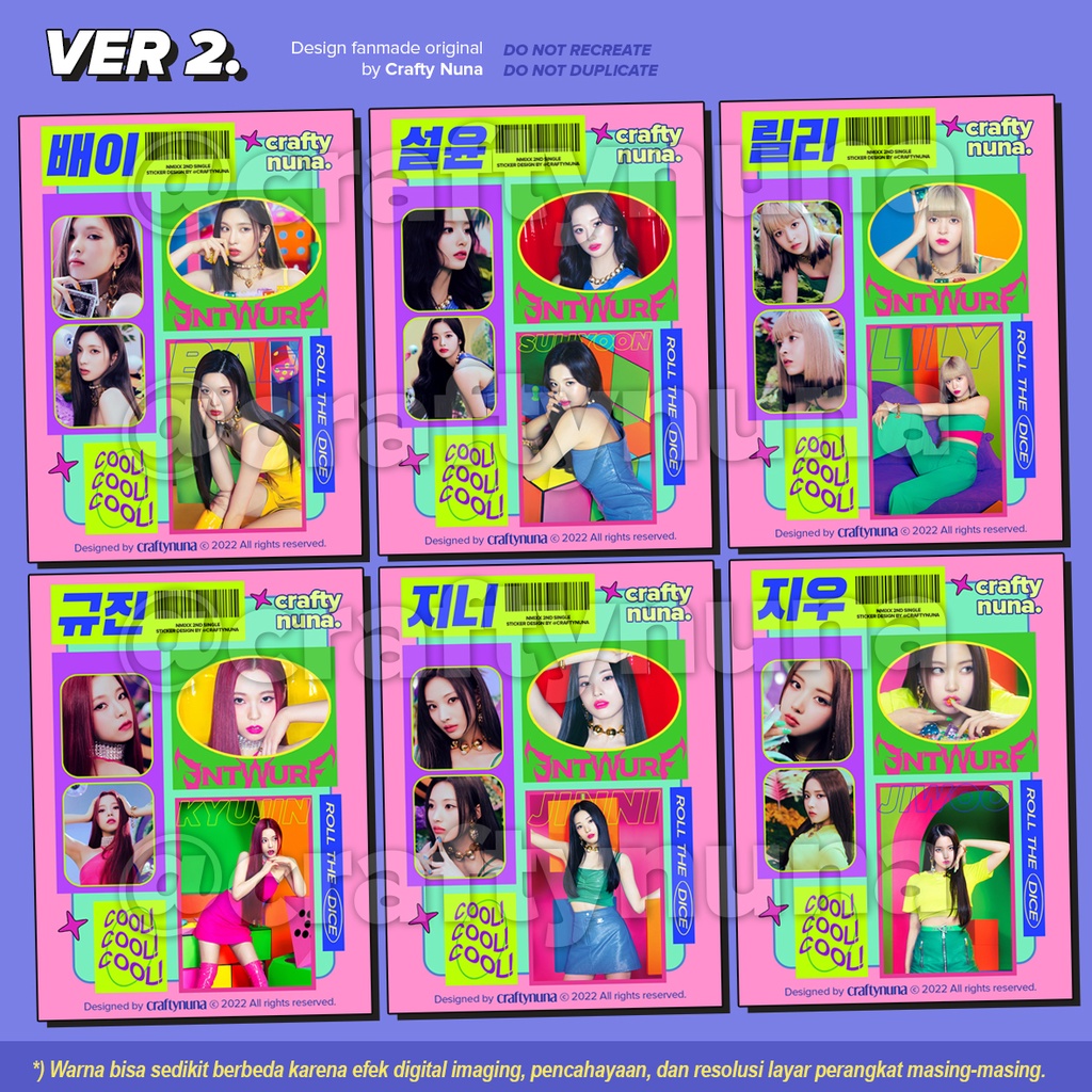 NMIXX ENTWURF AESTHETIC STICKER DIY SET stiker deco kpop case hp hias dice cool estetik