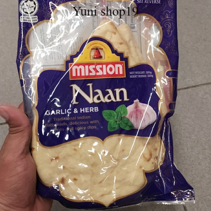 

kulit kebab mission naan garlic & herb isi 4 320gr
