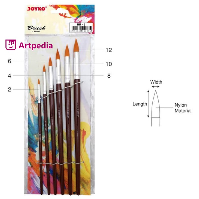

Stok Ready Joyko Brush Set 6 BR 3 Kuas Lukis Set 6 Kuas Cat Air Joyko Set 6 Diskon