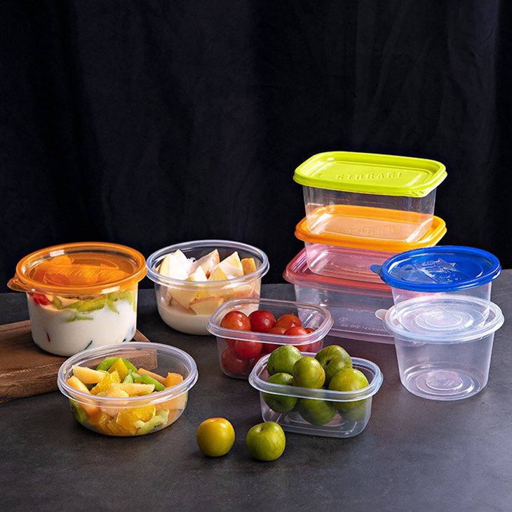 [Disposable Round and Square Food Packaging Boxes] [Food Packaging Boxes, Take-out Lunch Boxes] [Transparent Thick Fast Food Bowls] [Lid Color Random]