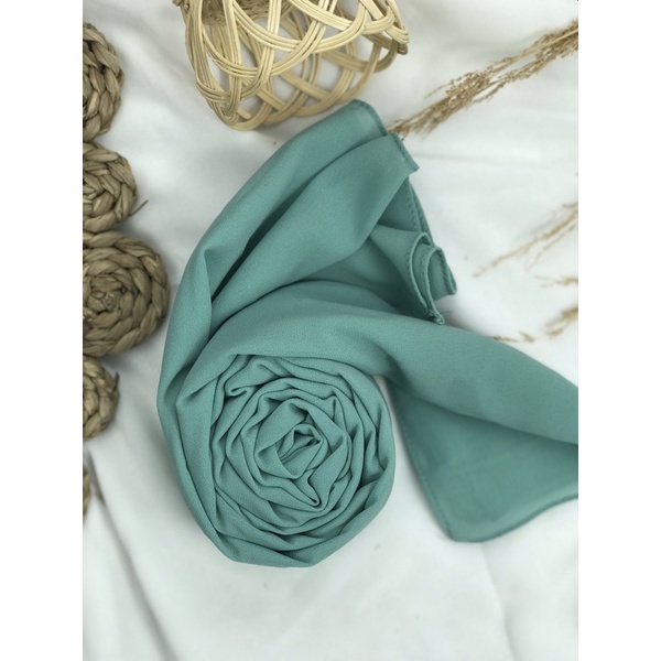 [ambishijab] Pashmina Jahit Tepi Ceruty Baby Doll Premium psmn3-Seafoam