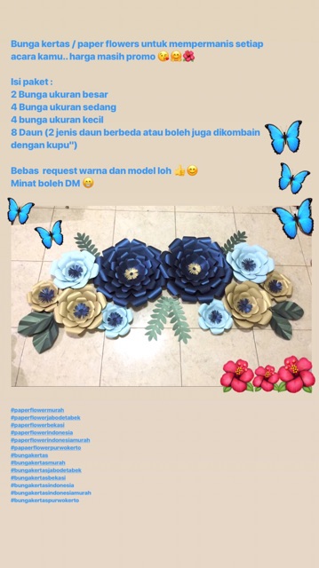 Paper Flowers Bunga Kertas Murah Shopee Indonesia
