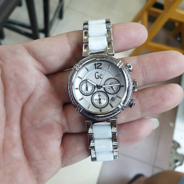 JAM TANGAN GC CHRONO RANTAI KOMBI KERAMIK