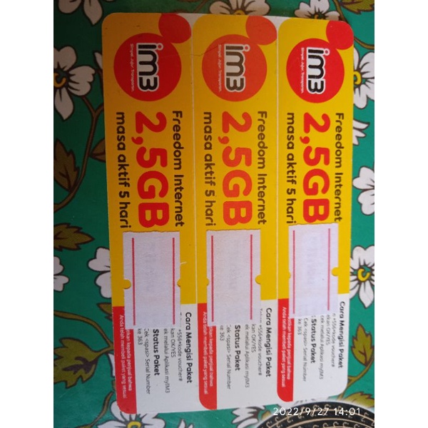 VOUCHER KUOTA INDOSAT 2.5GB 5hari