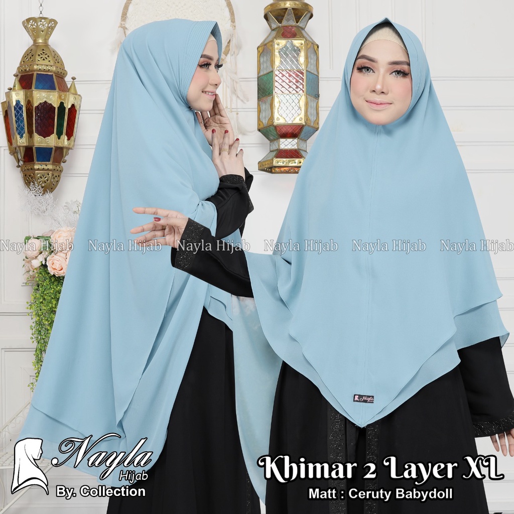 KHIMAR 2 LAYER SIZE XL CERUTY BABYDOLL KERUDUNG CERUTY JUMBO ORIGINAL BY NAYLA HIJA'B