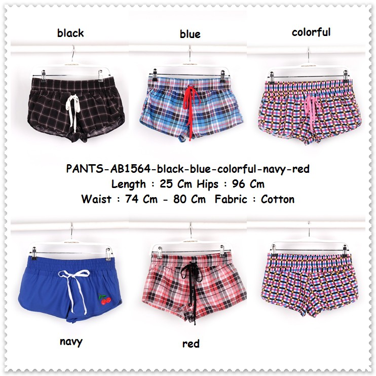  Celana  Pendek Kotak Tartan  Hotpants Shorts Pantai Santai 