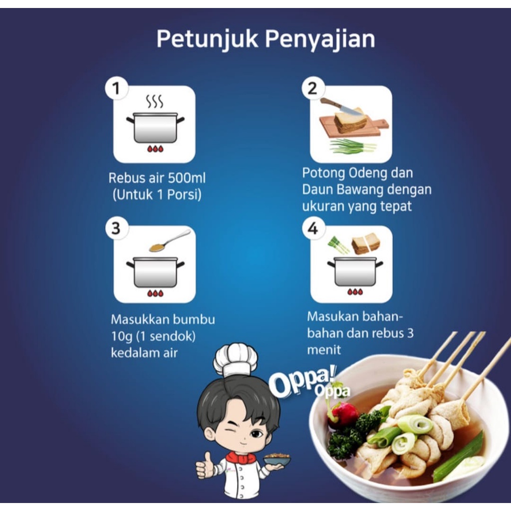 Oden Odeng 3 Lembar Eomuk Korean Fish Cake 100g + Bumbu Halal