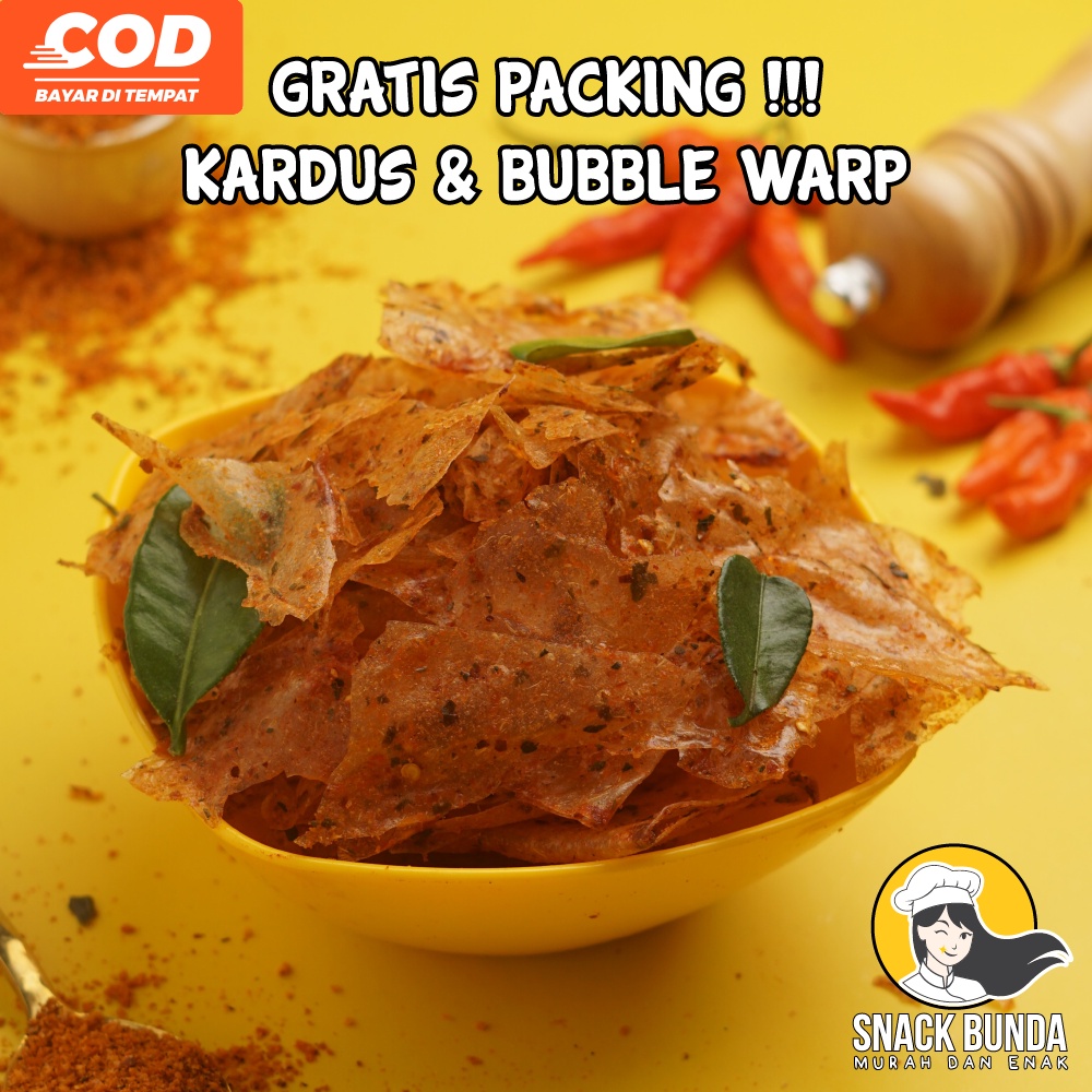 

keripik kaca daun jeruk pedas 100 gram snack cemilan camilan makanan ringan kiloan
