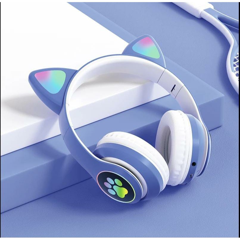 Headphone Bando Bluetooth 5.0 Motif Telinga Kucing STN 28