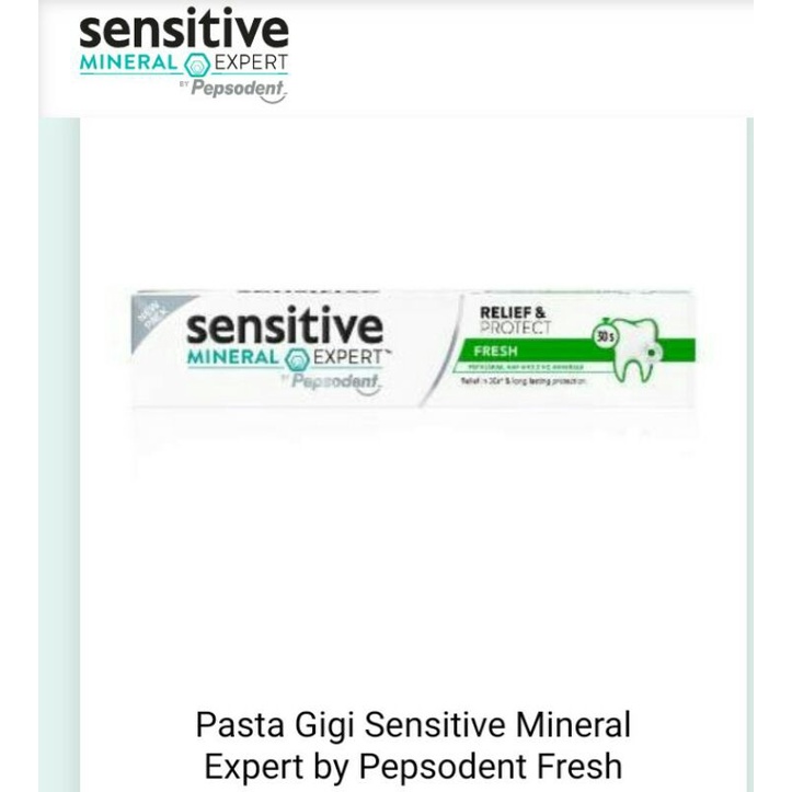 Pepsodent Pasta Gigi Sensitive Expert Fresh 100G