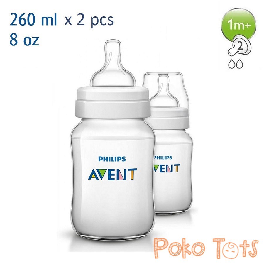 Philips Avent Classic Feeding Bottle 260ml Twin Pack Isi 2 Pcs Botol Susu WHS