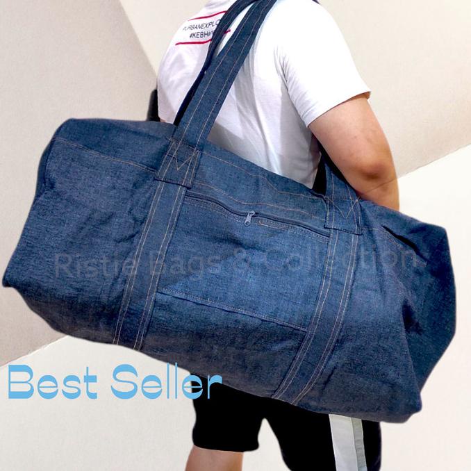 TAS TRAVEL TAS PAKAIAN TAS BAJU BAHAN JEANS LEVIS TEBAL BAGUS JUMBO 70