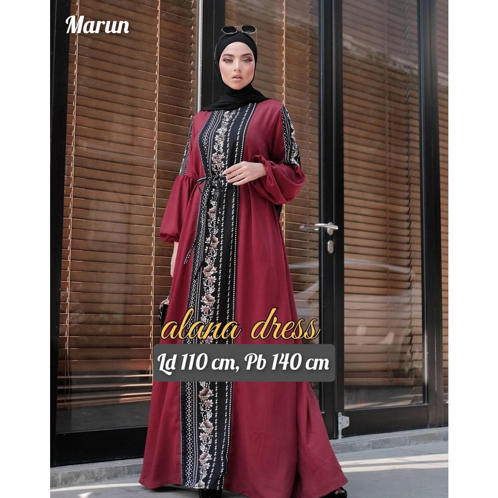 Gamis Wanita Alana Dress Rayon Adem Busui / Coza Batik