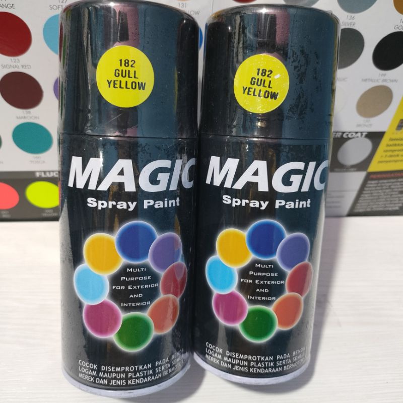 Magic Spray Paint Pilox Pilok Magic Gull Yellow 182 Kuning Camar 300cc Cat Semprot Serbaguna Magic Ukuran Besar 300 cc