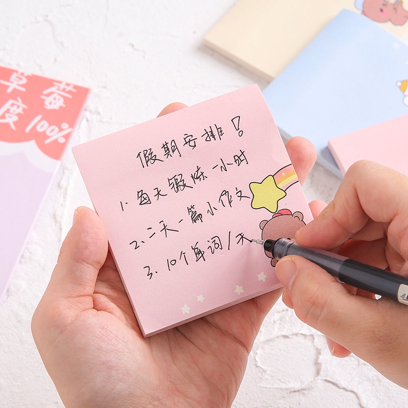 100 Lembar Memo Paper Bentuk Kartun Pasangan Lucu