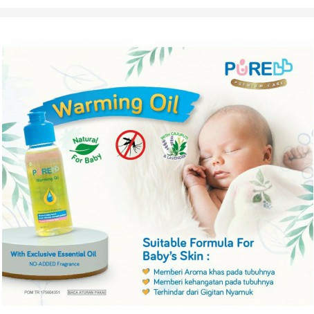 PURE baby Warming oil Minyak Telon 60 ml