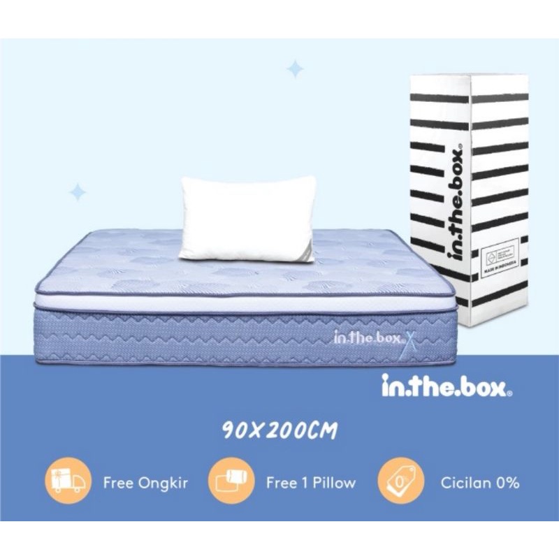 Termurah  Kasur springbed terbaru InTheBox X extra topper. Single 90x200 Free Ongkir 