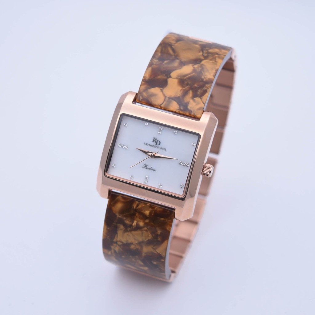 Jam Tangan Wanita Raymond Daniel Rose Gold Aklirik Brown Ori