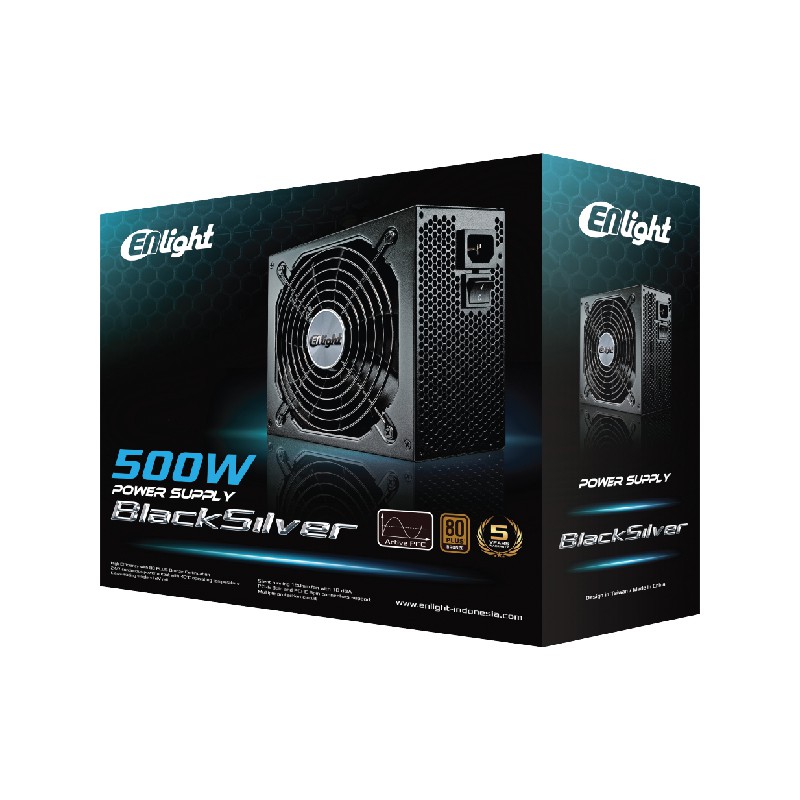 Enlight Black Silver PSU 500W 80+ Bronze